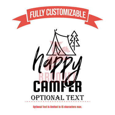Happy Camper Unique Camping Personalized 12 oz Bourbon Whiskey Glass